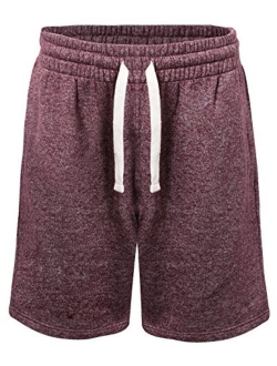 ProGo Men's Classic Fit Casual Fleece Jogger Gym Workout Short Pants with Elastic Waist