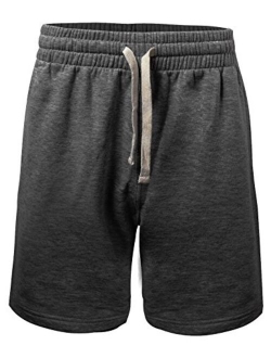 ProGo Men's Classic Fit Casual Fleece Jogger Gym Workout Short Pants with Elastic Waist