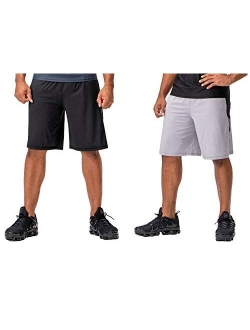 DEVOPS Men's 2 Pack Cool Chain 10-inch Loose-Fit Workout Training Shorts