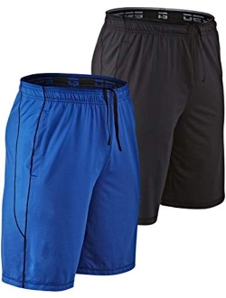 DEVOPS Men's 2 Pack Cool Chain 10-inch Loose-Fit Workout Training Shorts