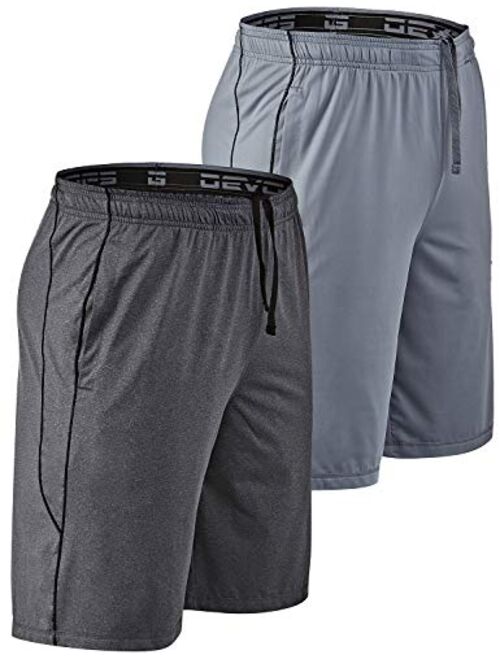 DEVOPS Men's 2 Pack Cool Chain 10-inch Loose-Fit Workout Training Shorts