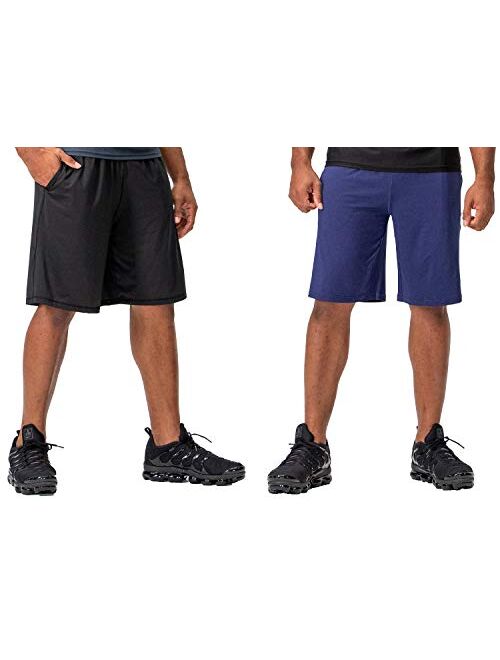 DEVOPS Men's 2 Pack Cool Chain 10-inch Loose-Fit Workout Training Shorts