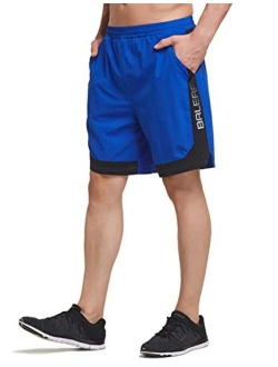 Men's 7'' Athletic Running Shorts Quick Dry Mesh Liner Back Zip Pocket