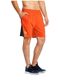 Men's 7'' Athletic Running Shorts Quick Dry Mesh Liner Back Zip Pocket