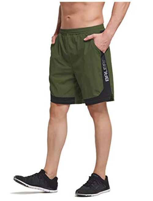 BALEAF Men's 7'' Athletic Running Shorts Quick Dry Mesh Liner Back Zip Pocket