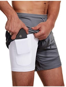 FLYFIREFLY Men's 2-in-1 Workout Running Shorts 7