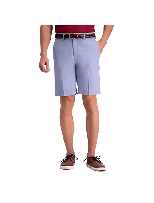 Haggar Men's Cool 18 Pro Straight Fit 4-Way Stretch Flat Front Expandable Waist Short with Big & Tall Sizes