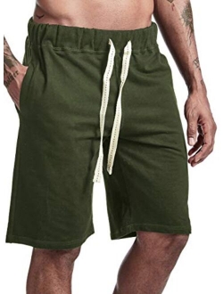 Arloesi Men's Casual Cotton Athletic Shorts