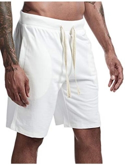 Arloesi Men's Casual Cotton Athletic Shorts