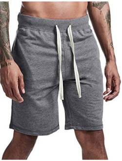 Arloesi Men's Casual Cotton Athletic Shorts