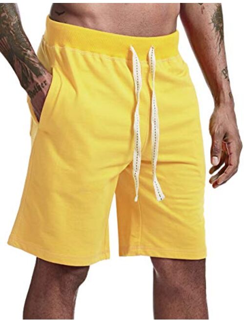 Arloesi Men's Casual Cotton Athletic Shorts