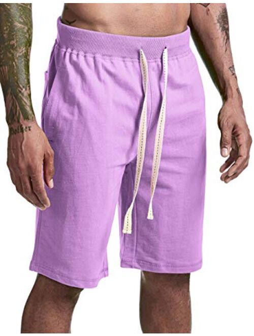 Arloesi Men's Casual Cotton Athletic Shorts