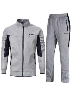 Rdruko Men's Tracksuit Athletic Full Zip Casual Sports Jogging Gym Sweatsuit