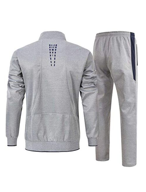 Rdruko Men's Tracksuit Athletic Full Zip Casual Sports Jogging Gym Sweatsuit