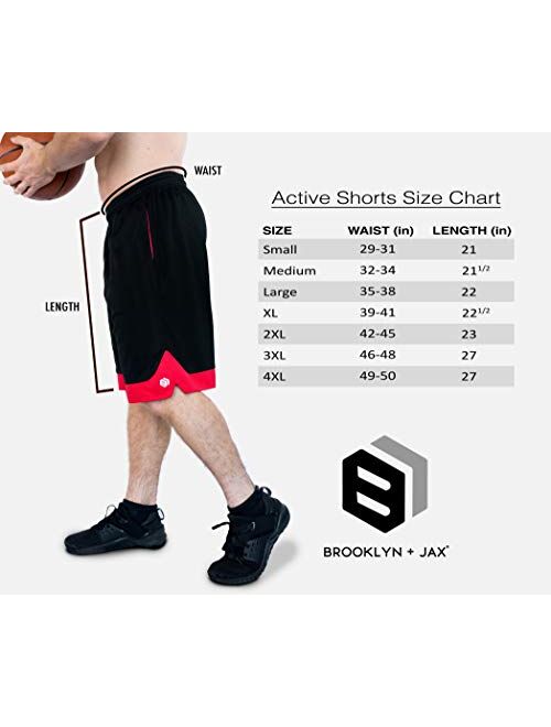 Men's Premium Moisture Wicking Active Athletic Performance Shorts with Pockets - 5 Pack