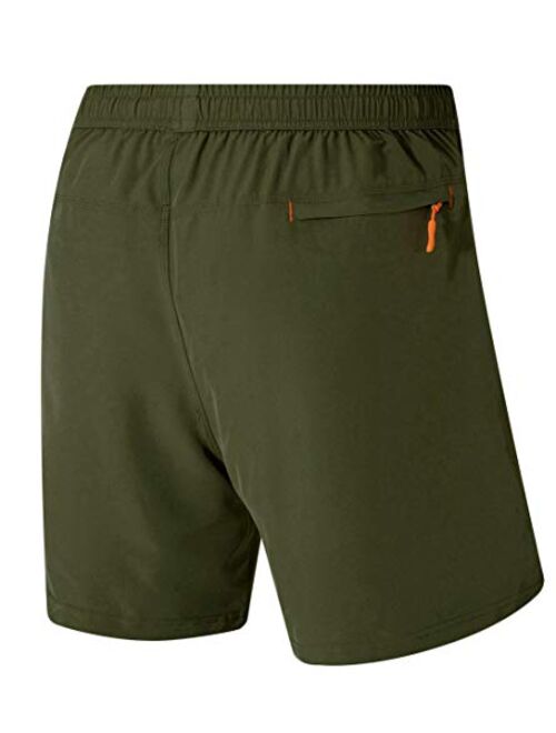 TBMPOY Men's Outdoor Sports Quick Dry Gym Running Shorts Zipper Pockets