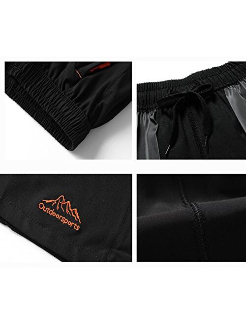 TBMPOY Men's Outdoor Sports Quick Dry Gym Running Shorts Zipper Pockets