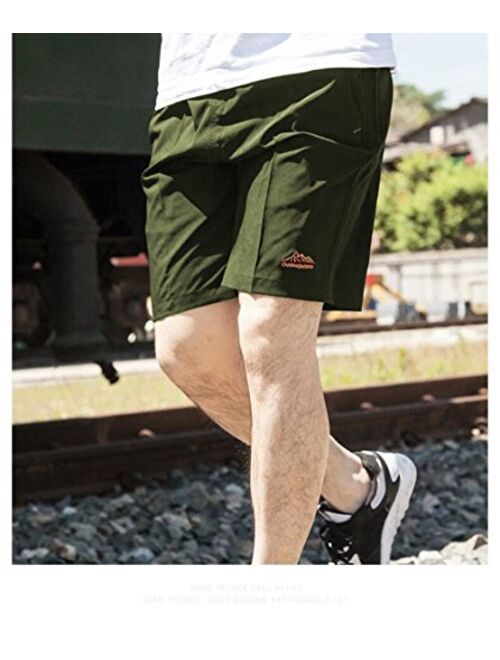 TBMPOY Men's Outdoor Sports Quick Dry Gym Running Shorts Zipper Pockets