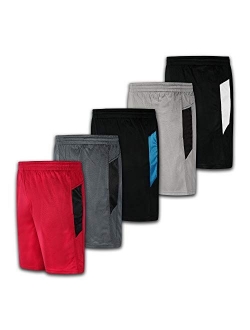 Men's Premium Active Athletic Performance Shorts with Pockets - 5 Pack