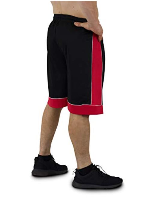 Men's Premium Active Athletic Performance Shorts with Pockets - 5 Pack