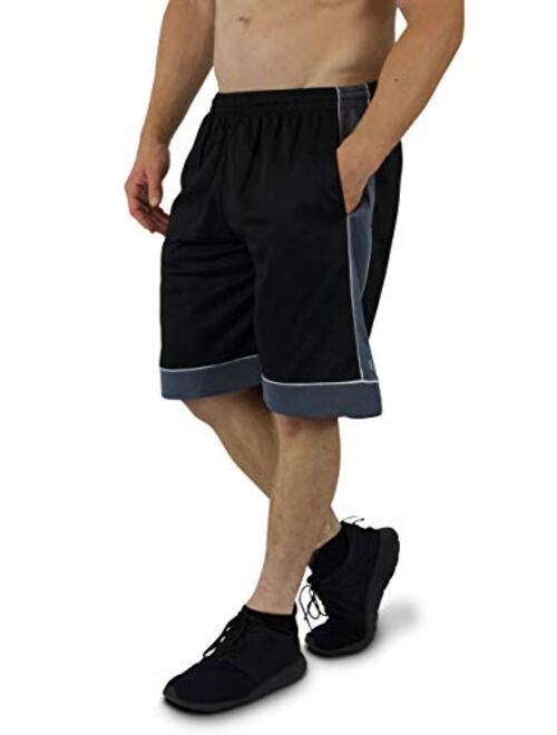 Men's Premium Active Athletic Performance Shorts with Pockets - 5 Pack