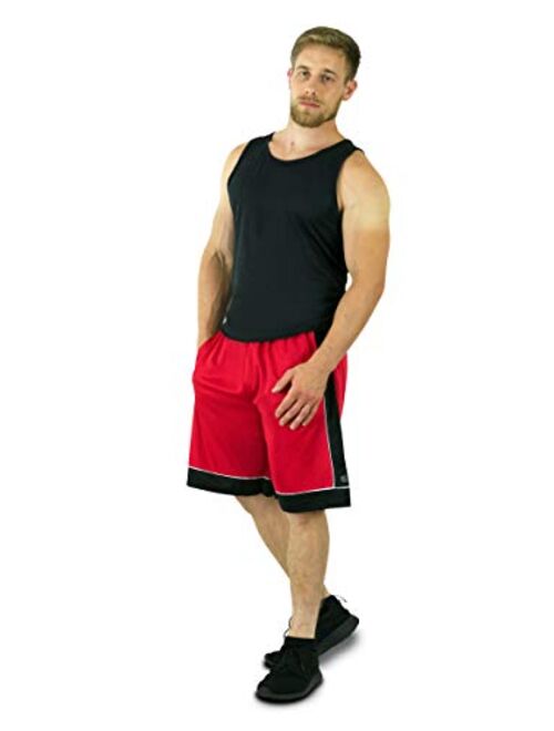 Men's Premium Active Athletic Performance Shorts with Pockets - 5 Pack