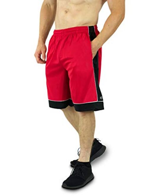 Men's Premium Active Athletic Performance Shorts with Pockets - 5 Pack