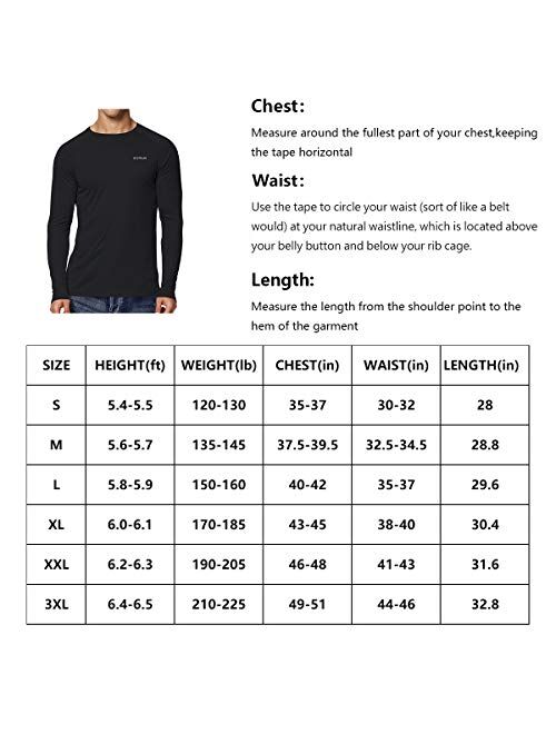 EZRUN Men's UPF 50+ UV Protection Shirts Lightweight Sun Protection Shirt Quick Dry Mens Swim Shirt Rash Guard