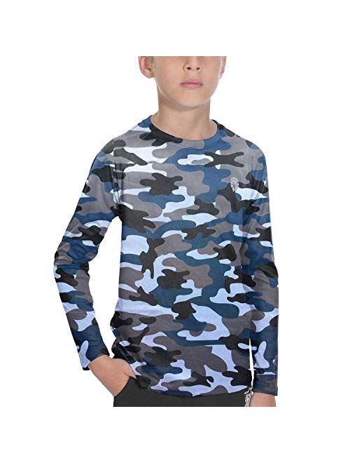 Sun Shirts for Youth Boys Rashguard - Long/Short Sleeve Lightweight Shirt SPF 50+