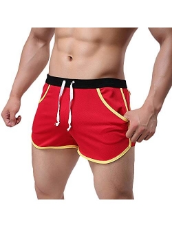 Rexcyril Men's Running Workout Bodybuilding Gym Shorts Athletic Sports Casual Short Pants