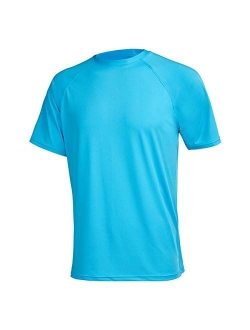 Men's UPF 50+ Rashguard Swim Tee Short Sleeve Sun Shirt Swimwear Swim Shirts