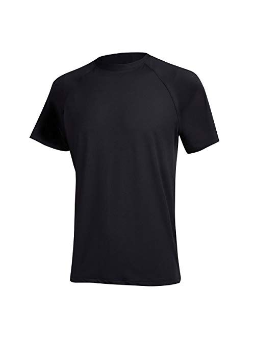 Men's UPF 50+ Rashguard Swim Tee Short Sleeve Sun Shirt Swimwear Swim Shirts