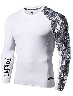 LAFROI Men's Long Sleeve UPF 50+ Baselayer Skins Performance Fit Compression Rash Guard-CLYYB