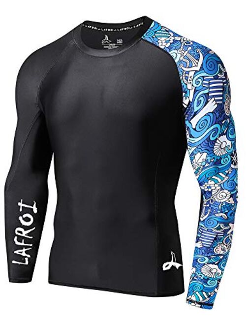 LAFROI Men's Long Sleeve UPF 50+ Baselayer Skins Performance Fit Compression Rash Guard-CLYYB