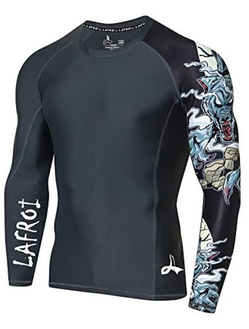 LAFROI Men's Long Sleeve UPF 50+ Baselayer Skins Performance Fit Compression Rash Guard-CLYYB