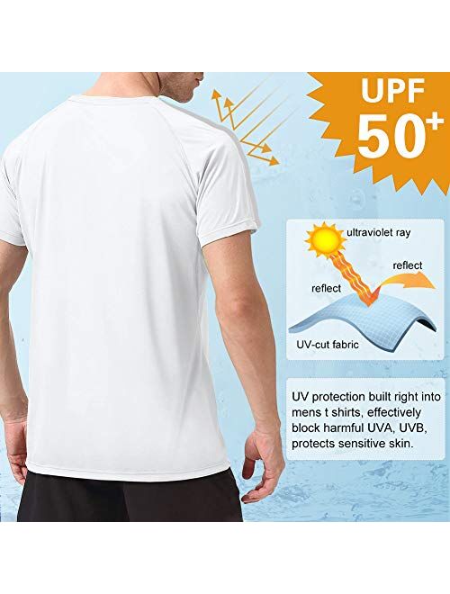 Men's UPF 50+ UV Sun Protection T Shirts, Quick Dry Short Sleeve Swim Shirt Athletic Tee Rash Guard Workout Sport Running