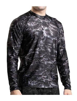 Aqua Design Rash Guard Men: UPF 50+ Long Sleeve Rashguard Swim Shirts for Men