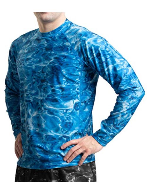 Aqua Design Rash Guard Men: UPF 50+ Long Sleeve Rashguard Swim Shirts for Men