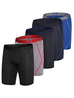 Real Essentials 5 Pack Mens Compression Shorts Men Quick Dry Performance Athletic Shorts