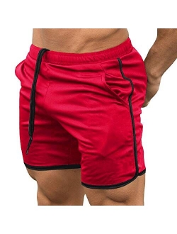 EVERWORTH Men's Gym Workout Boxing Shorts Running Short Pants Fitted Training Bodybuilding Jogger Short