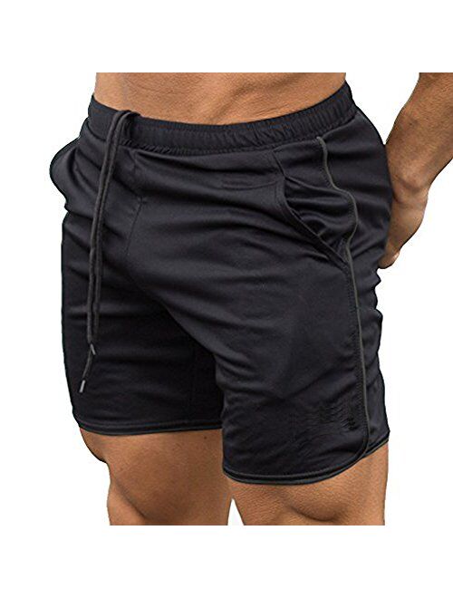 EVERWORTH Men's Gym Workout Boxing Shorts Running Short Pants Fitted Training Bodybuilding Jogger Short