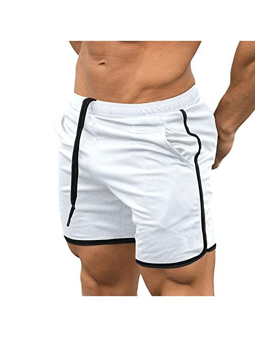 EVERWORTH Men's Gym Workout Boxing Shorts Running Short Pants Fitted Training Bodybuilding Jogger Short