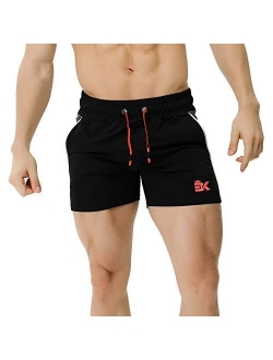 BROKIG Men's 5" Gym Bodybuilding Shorts Running Workout Lightweight Shorts Elastic Waistband with Pockets