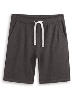 HARBETH Men's Casual Soft Cotton Elastic Fleece Jogger Gym Active Pocket Shorts