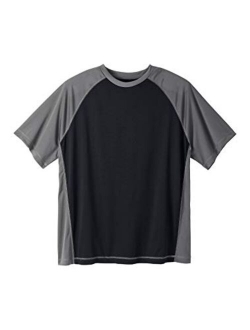 Kingsize Men's Big and Tall Raglan Sleeve Swim Shirt