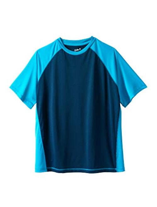 Kingsize Men's Big and Tall Raglan Sleeve Swim Shirt