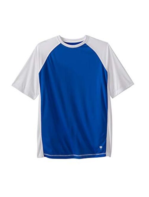 Kingsize Men's Big and Tall Raglan Sleeve Swim Shirt