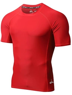 LAFROI Men's Short Sleeve UPF 50+ Baselayer Skins Compression Rash Guard