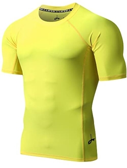 LAFROI Men's Short Sleeve UPF 50+ Baselayer Skins Compression Rash Guard