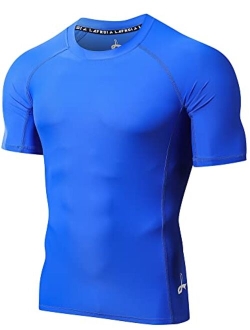 LAFROI Men's Short Sleeve UPF 50+ Baselayer Skins Compression Rash Guard